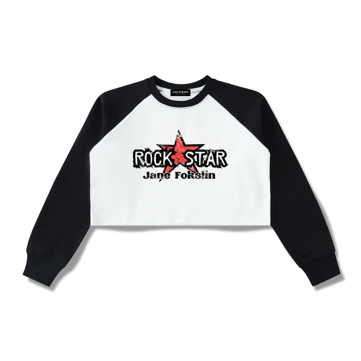 Rock Star Raglan Crop Sweatshirt