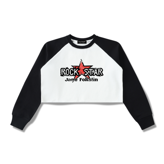 Rock Star Raglan Crop Sweatshirt